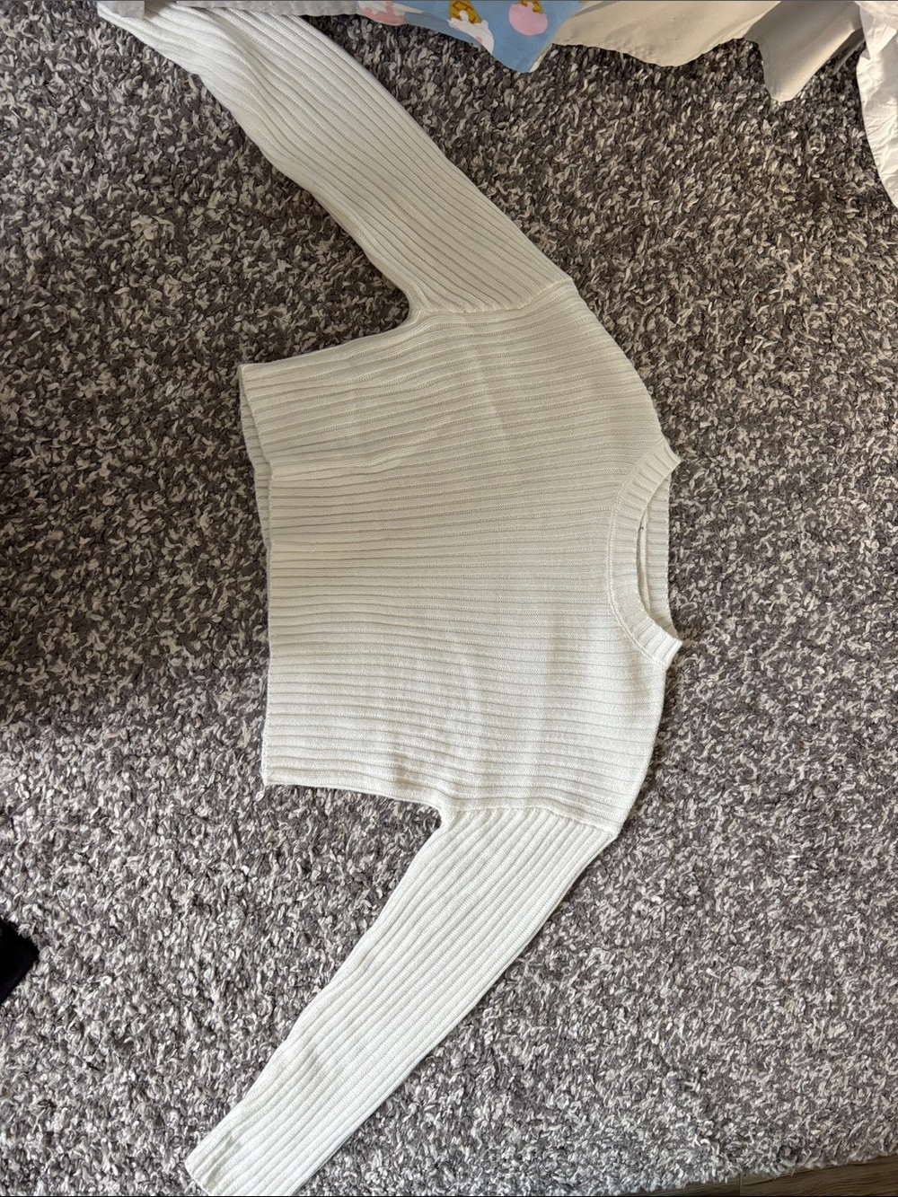 Crewneck Ribbed Sweater - Cream